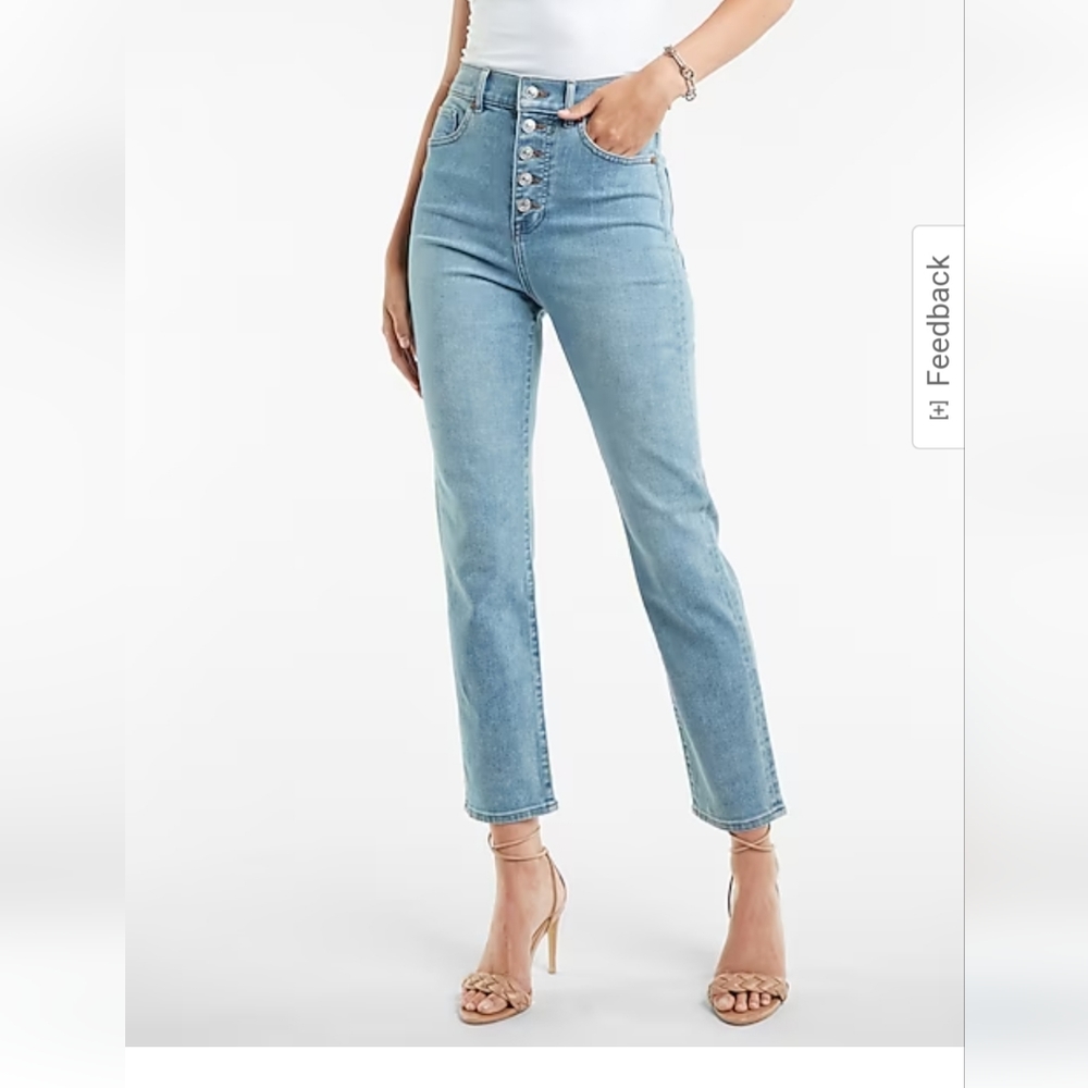 EXPRESS - Super High Waisted Button Fly Slim Jean